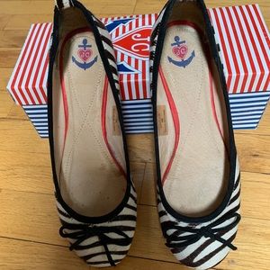 J.Crew 1799 Love Fur Black Zebra Print Flats